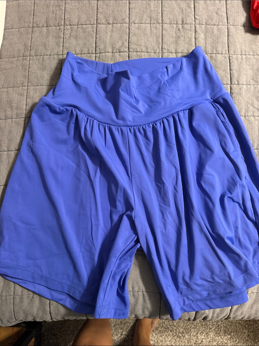 HALARA High-Waist Athletic Shorts in Cobalt Blue